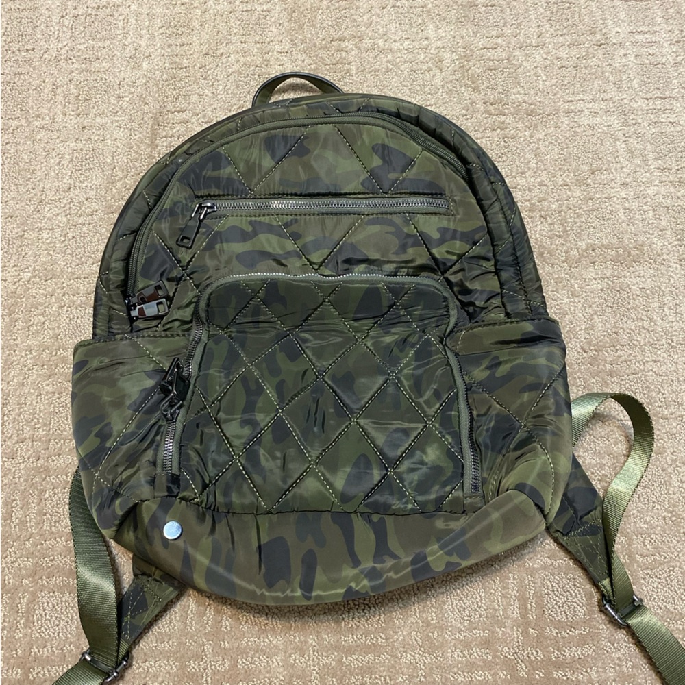 {INC International Concepts} Camo Quilted Nylon Backpack - Picture 7 of 16